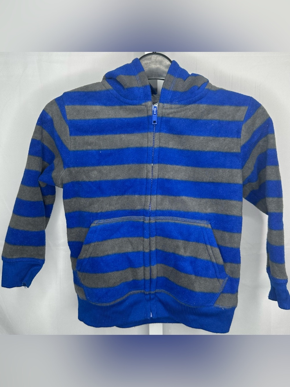 Garanimals Royal Blue & Gray Striped Zip-Up Hoodie